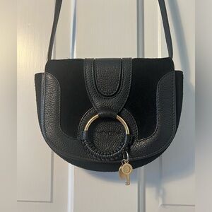 See by Chloe black suede and leather mini cross body bag